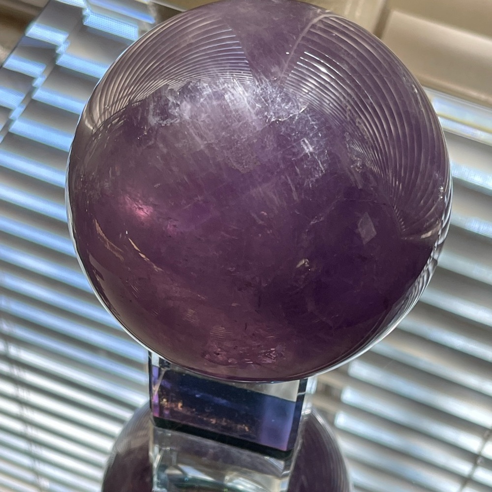 Beautiful Amethyst Sphere on a Stand - Picture 4 of 4